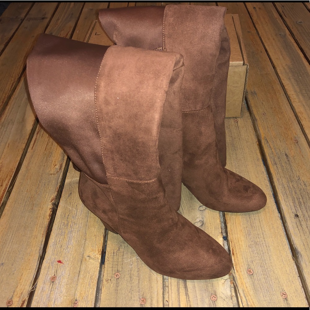Chinese Laundry Brown Suede Over the Knee Boots